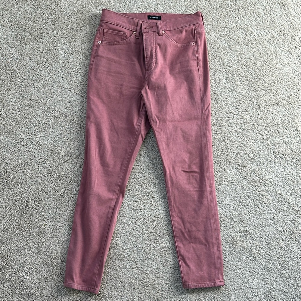 Express high rise skinny blush pink jeans